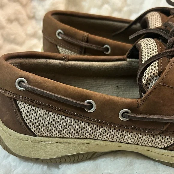 Highland Creek Brown beige leather lace up slip on loafer women’s size 7.5M - Picture 9 of 12